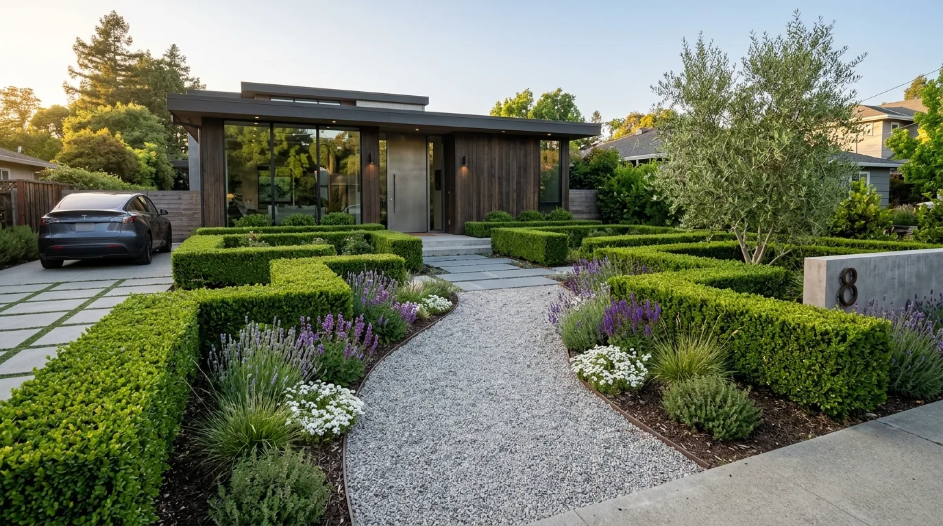 Low Planting Border With Clear Geometry